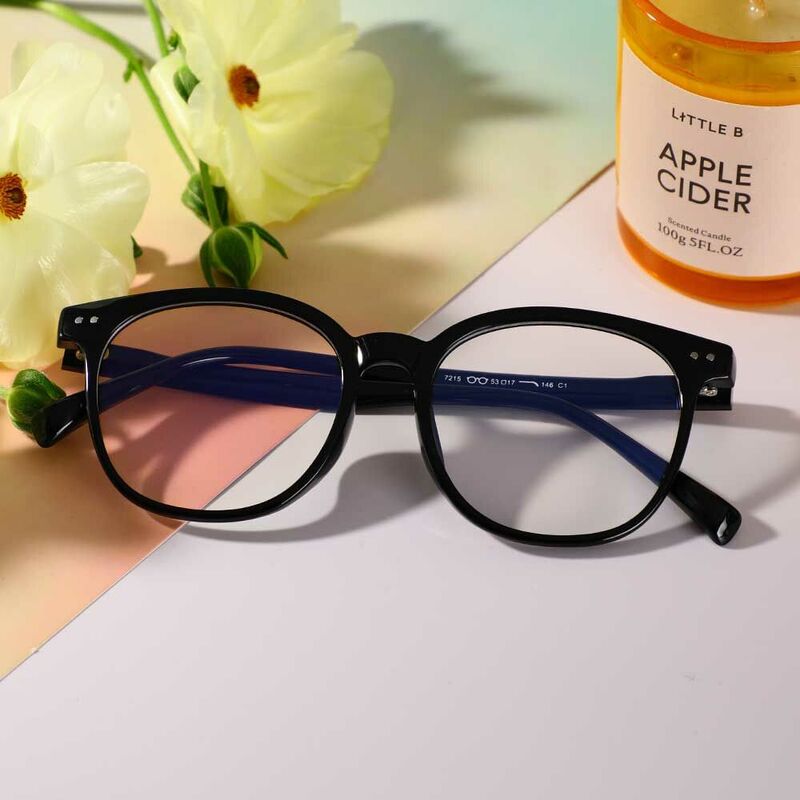Conno Round Black Glasses