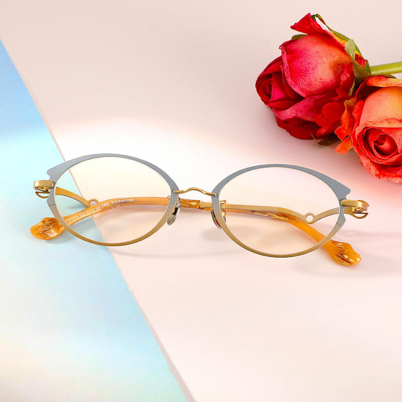 Rex Oval Green Glasses
