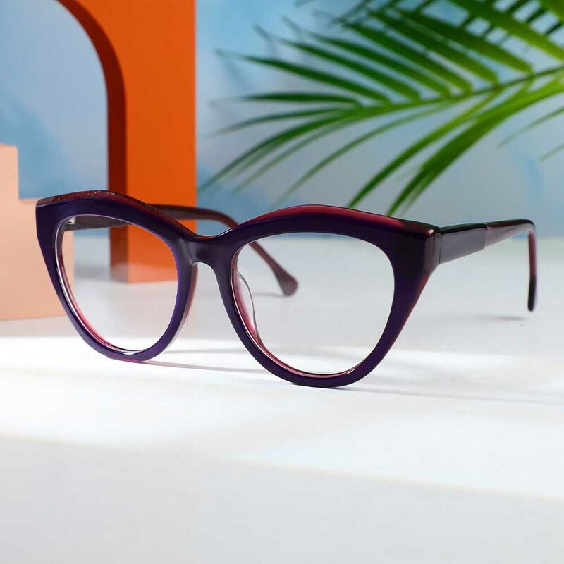 Deirdre Cat Eye Lila Brille