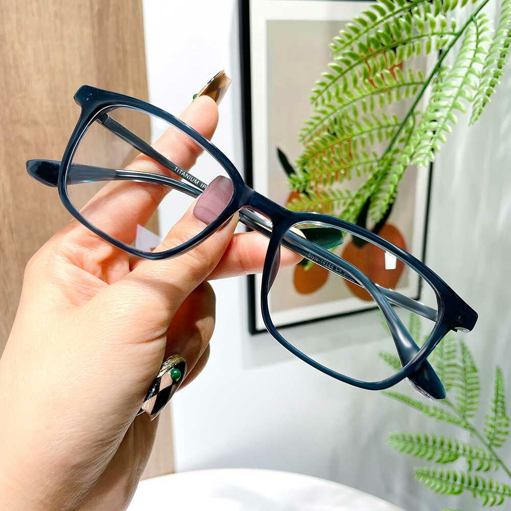 Emma Rectangle Blue Glasses