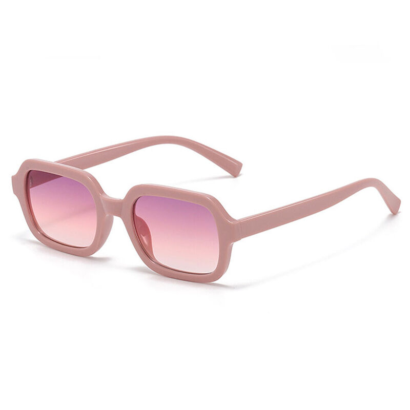 Vinyl Rectangle Pink Sunglasses