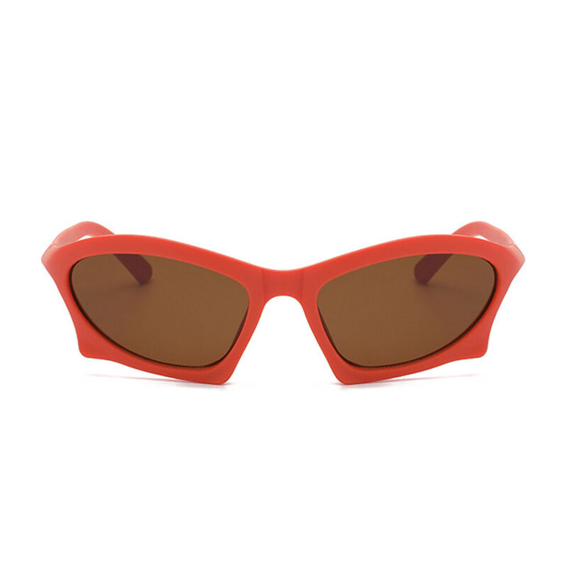 Perrin Oval Red Sunglasses