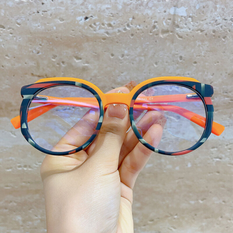 Regi Round Orange Glasses