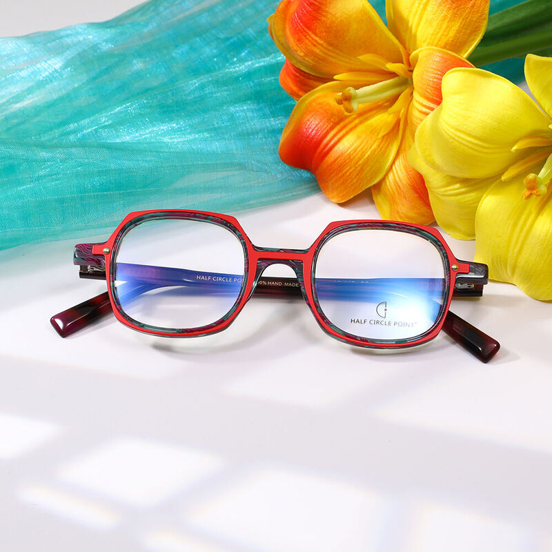 Violae Square Blue Glasses