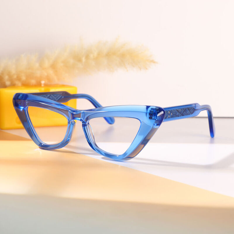 Grantha Cat Eye Blue Glasses