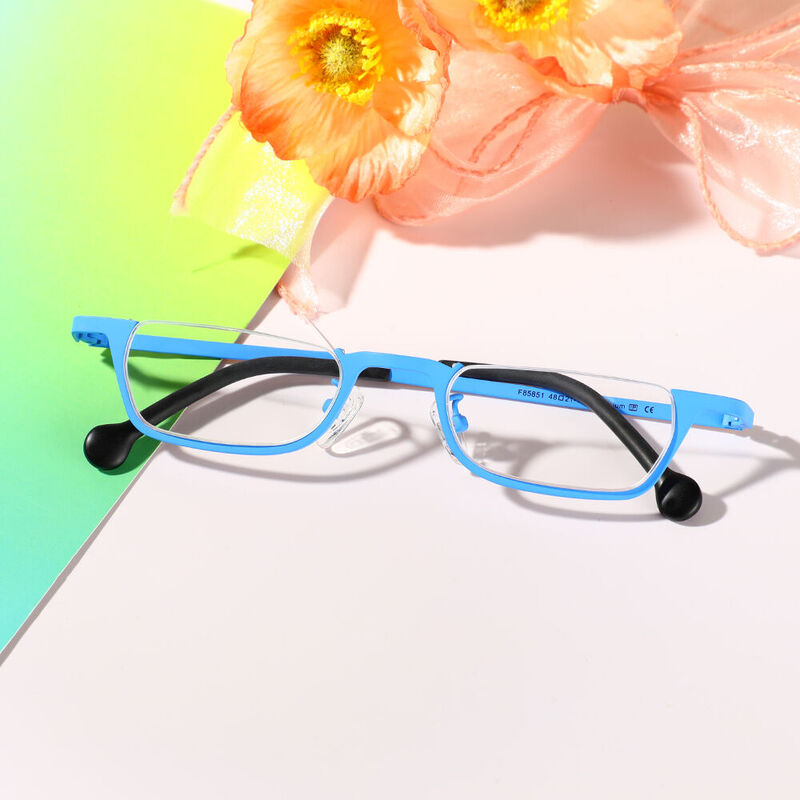 Horatio Rectangle Blue Glasses