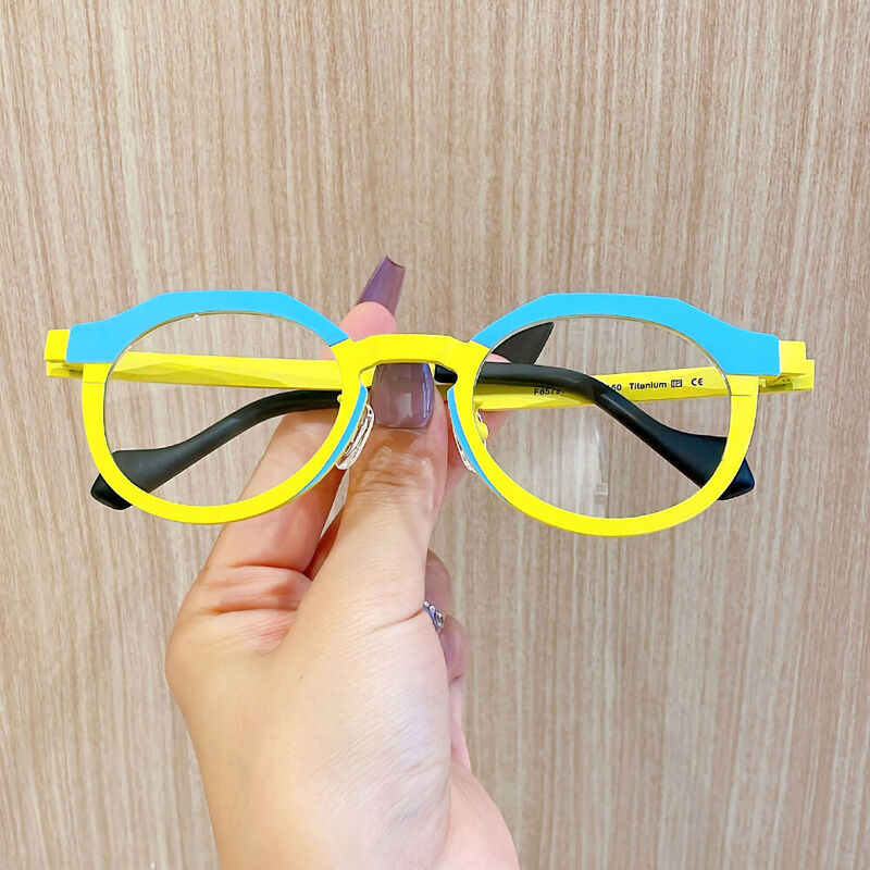 Charles Runde Gelbe Brille