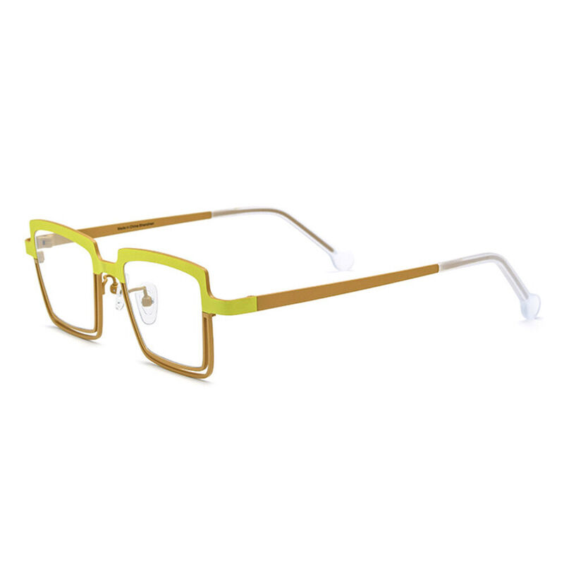Taylor Rectangle Yellow Glasses