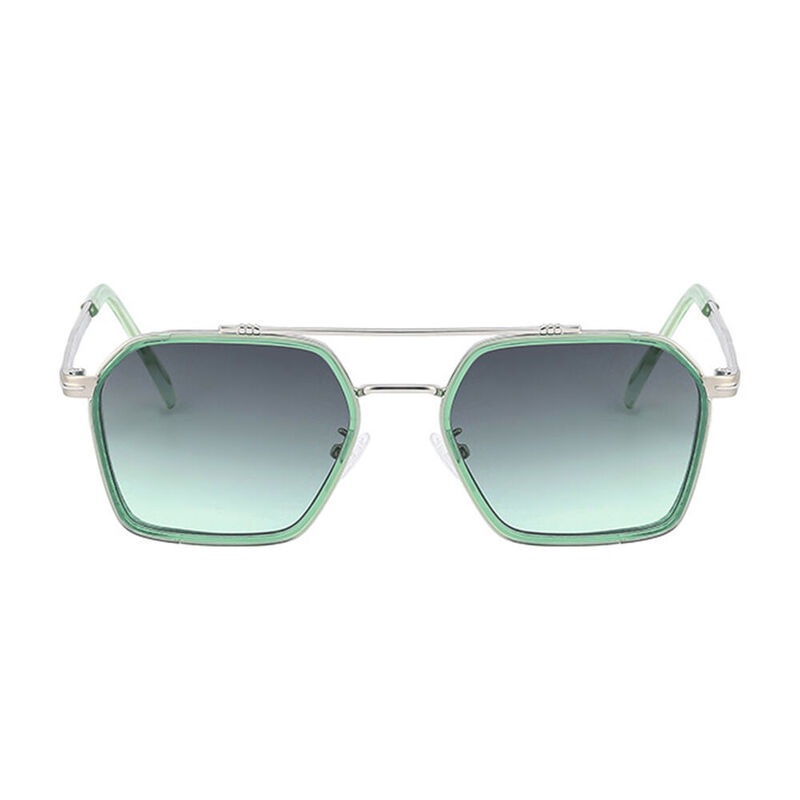 Bridget Aviator Green Sunglasses