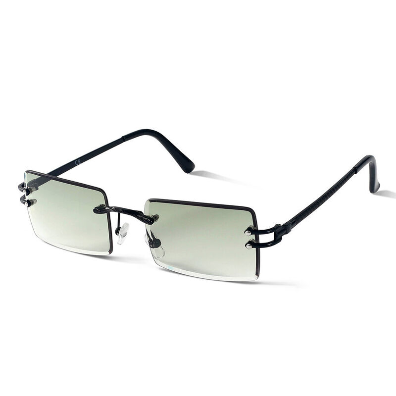 Hue Fantasy Rectangle Green Gradient Sunglasses