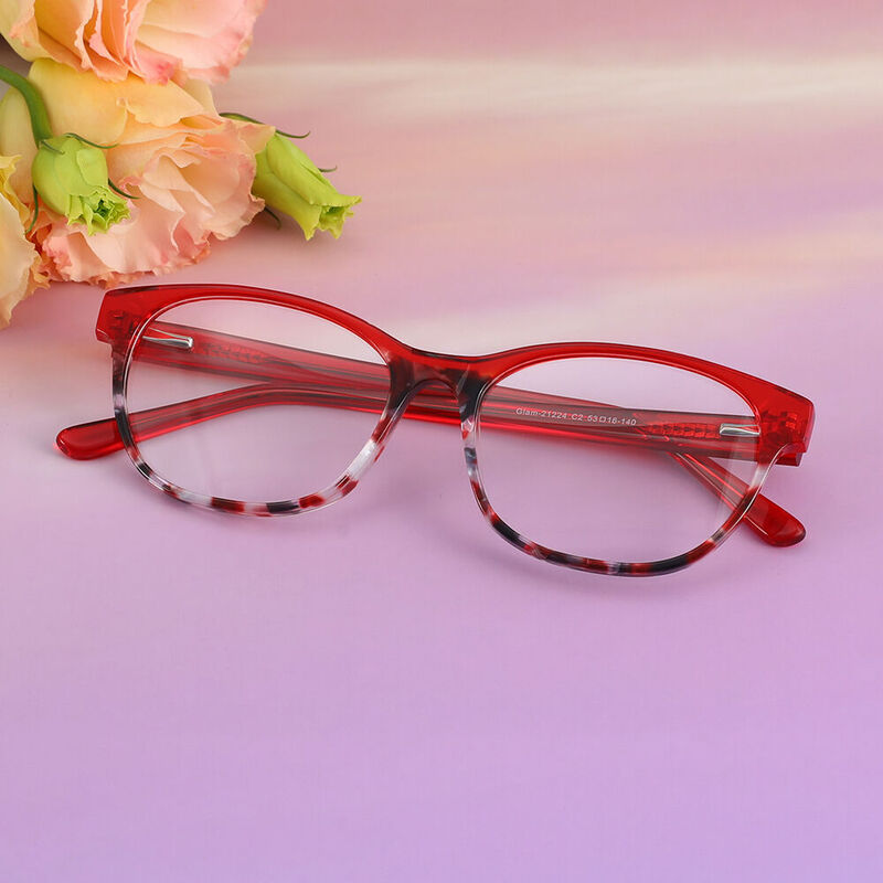 Moll Oval Red Glasses
