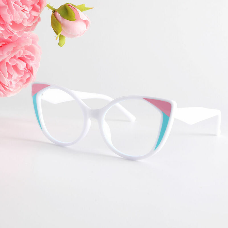 Moulton Cat Eye White Glasses