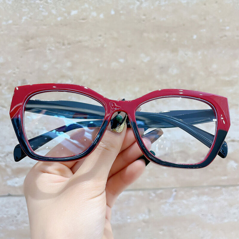 Rita Cat Eye Red Black Glasses