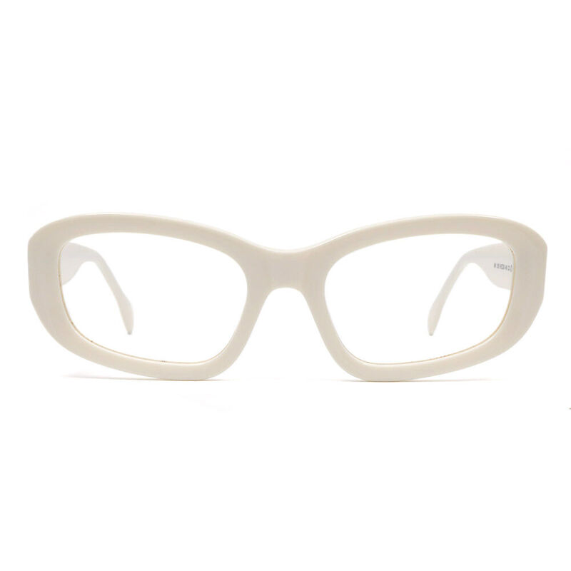 Quia Oval White Glasses