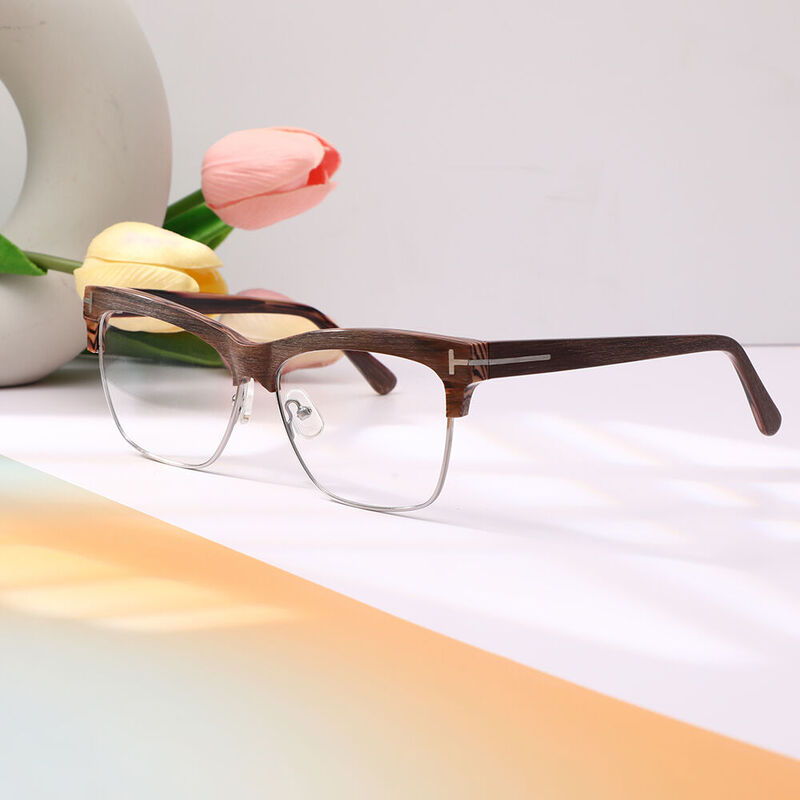 Theresqe Browline Brown Glasses
