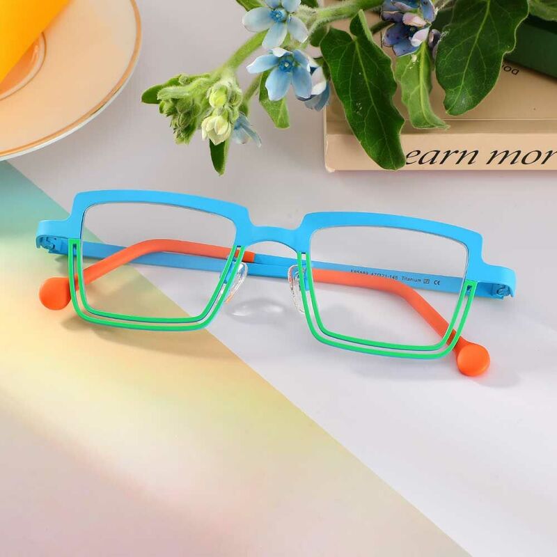 Taylor Rectangle Blue Glasses