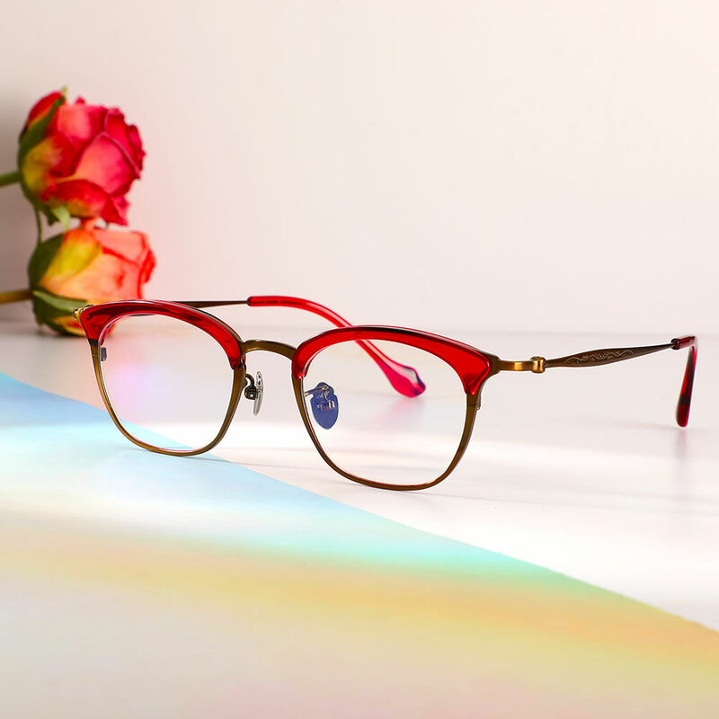 Martin Browline Red Glasses