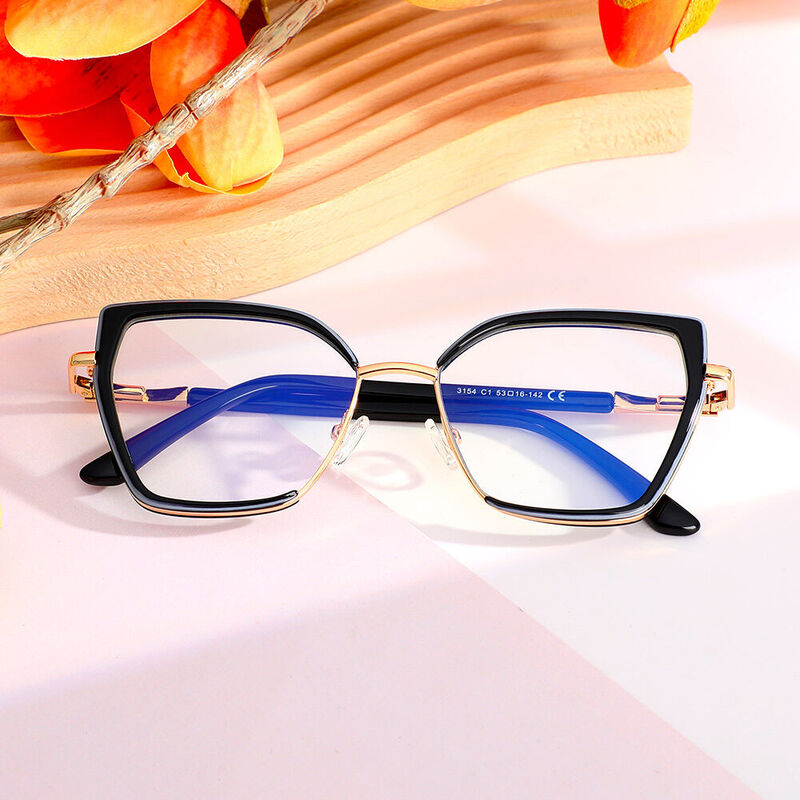 Modesty Cat Eye Black Glasses
