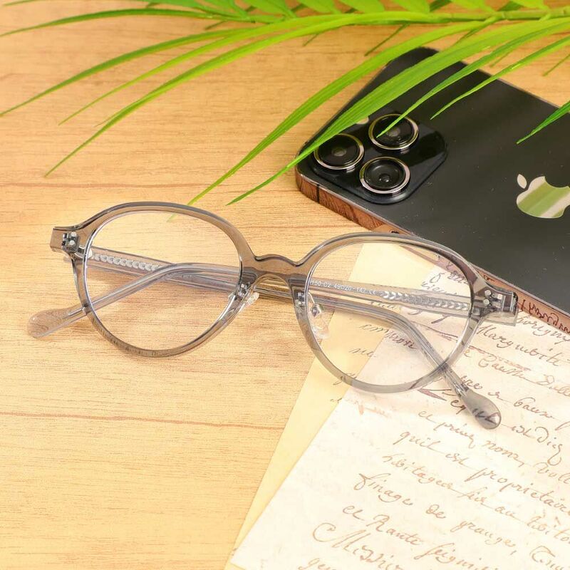 Nicholas Oval Grey Glasses