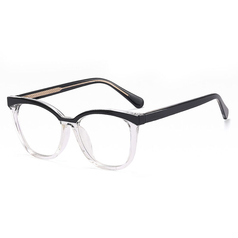 Veronica Square Black Clear Glasses