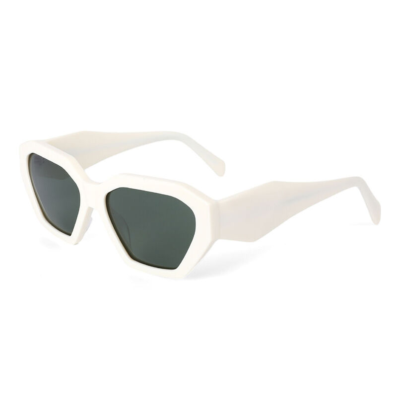 Brook Geometric White Sunglasses