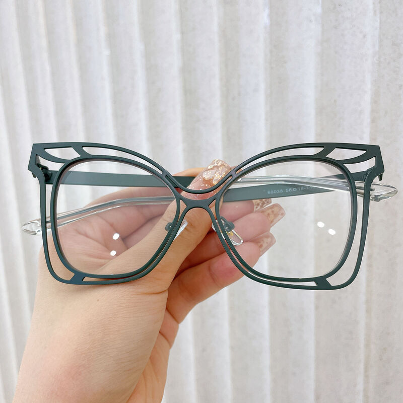 Agneis Cat Eye Green Glasses