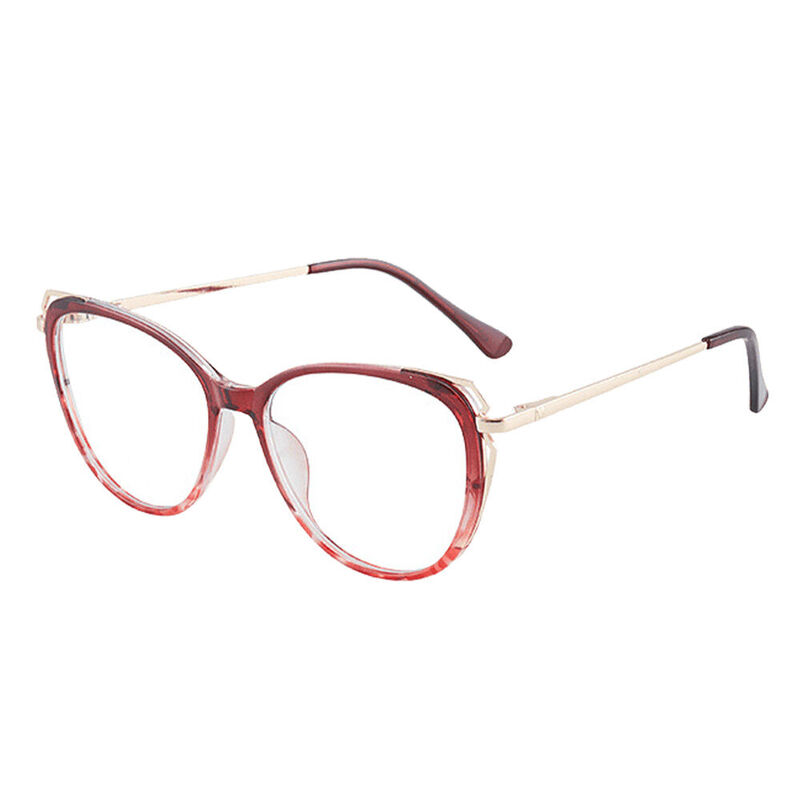 Crystal Cat Eye Rote Brille