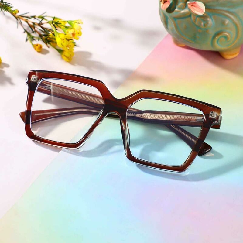 Jenning Square Brown Glasses