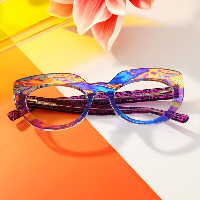 Clyde Cat Eye Purple Glasses