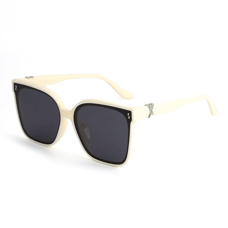 Bowen Quadratische Weiße Sonnenbrille