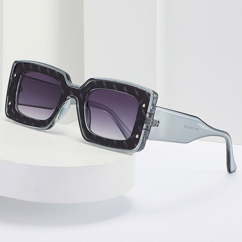 Jess Rectangle Gray Sunglasses