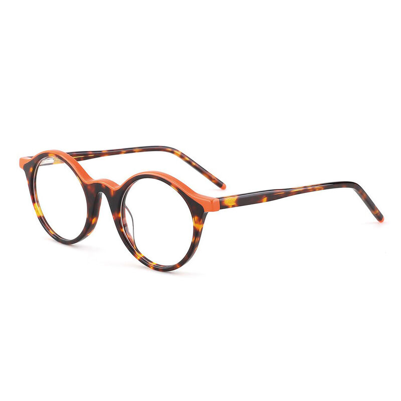 Cheryl Round Orange Glasses