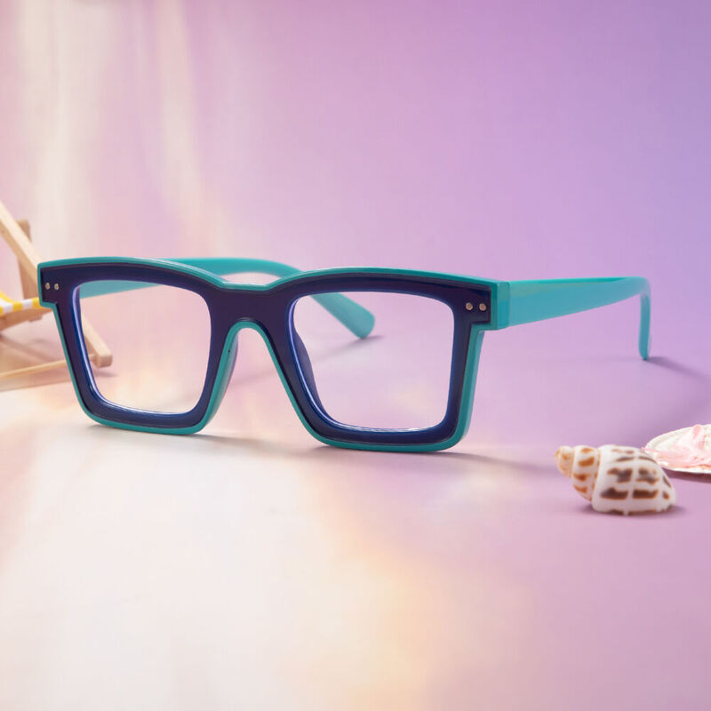 Bronte Quadratische Blaue Brille