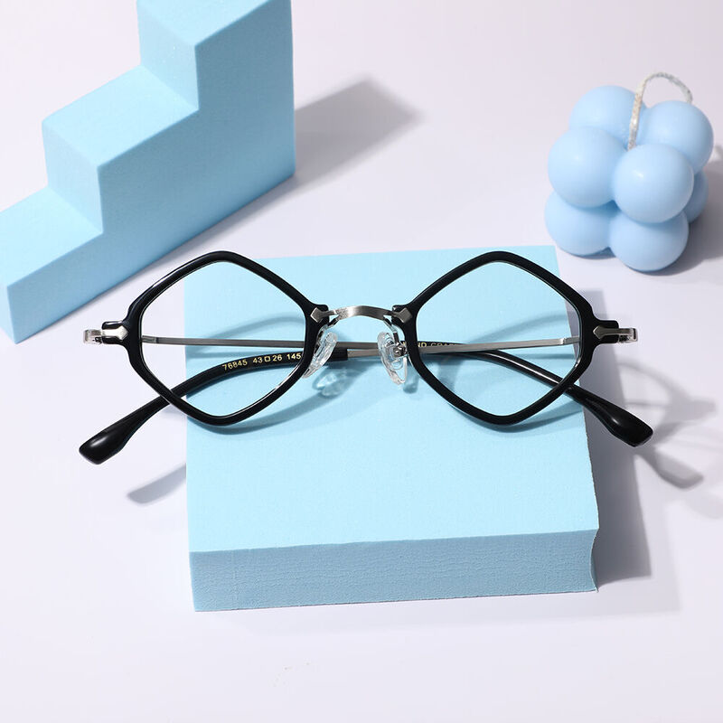 Beav Quadratische Schwarze Brille