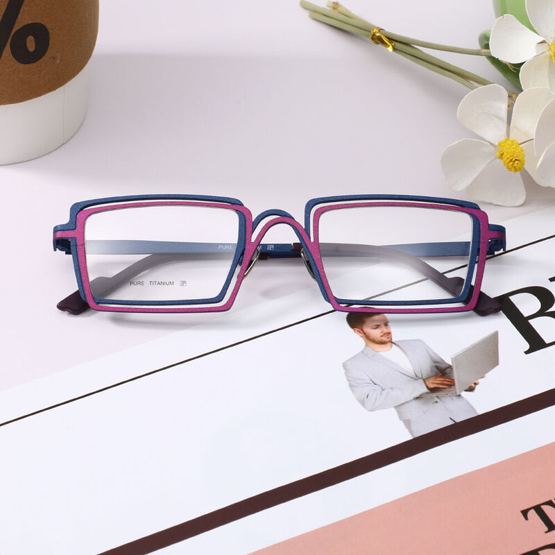 Colinee Rectangle Blue Glasses