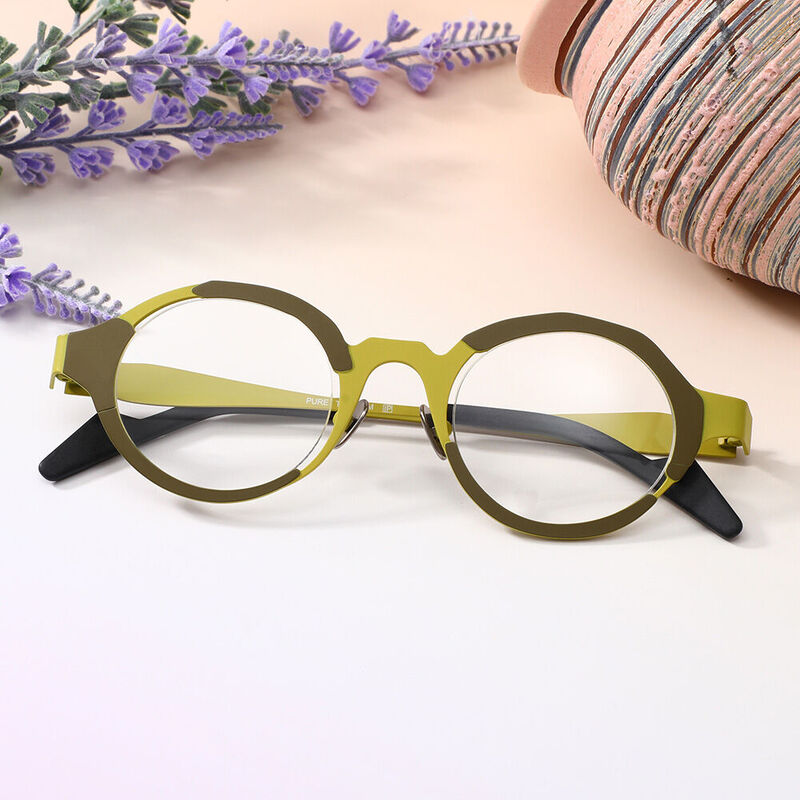 Uriaa Round Yellow Glasses