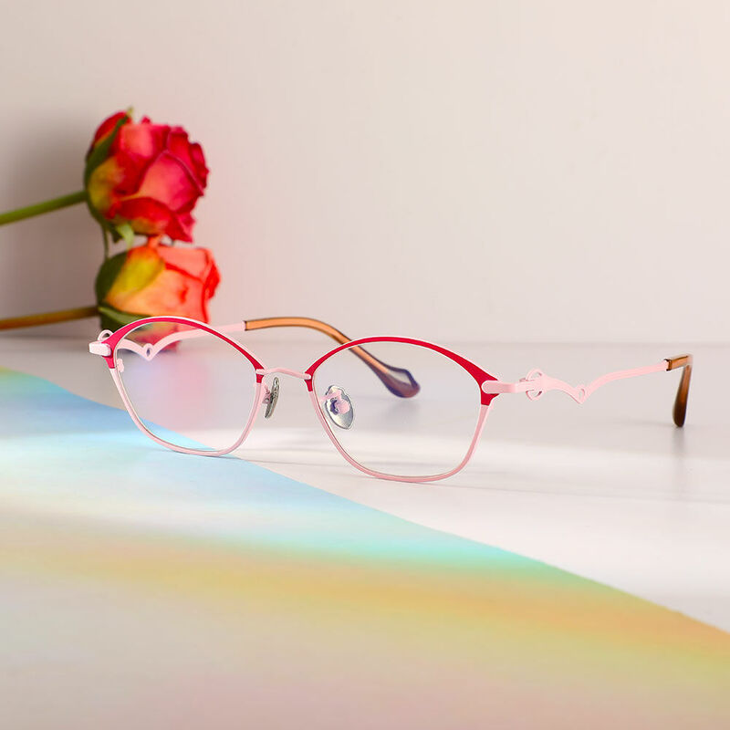 Matt  Oval Pink Glasses