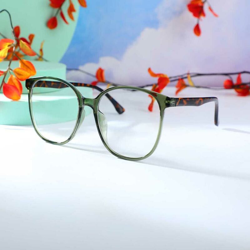 Evangeline Quadratische Grüne Brille