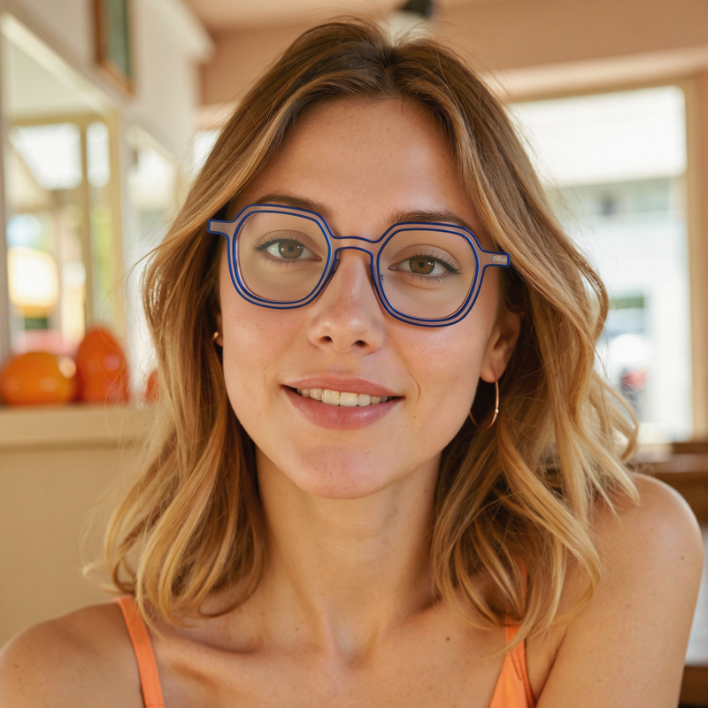 Cheryoa Geometric Brown Glasses
