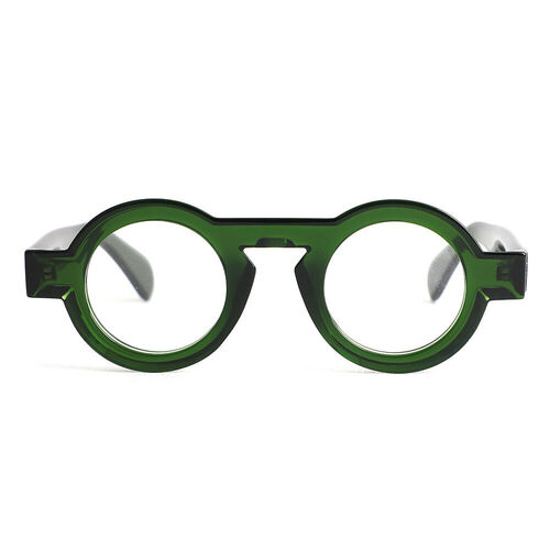 mi♡ページ　オリーブグリーン Meroy Round Green Glasses - Aoolia.com