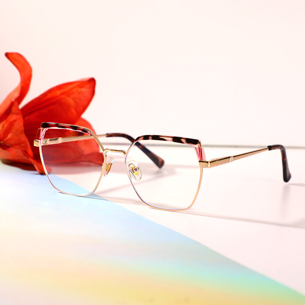 Brauneing Geometrische Rosa Brille