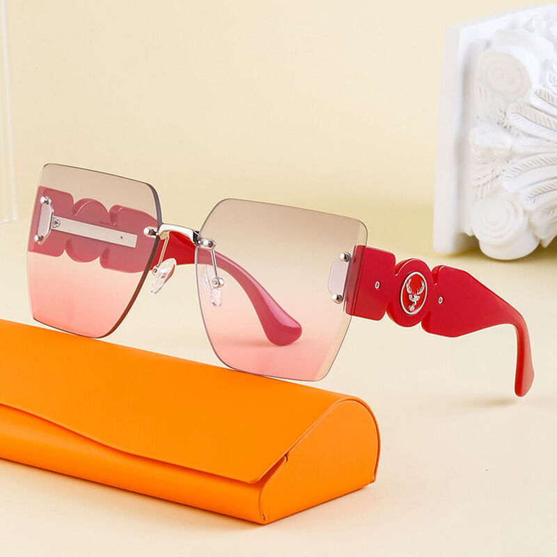Doreen Square Red Sunglasses