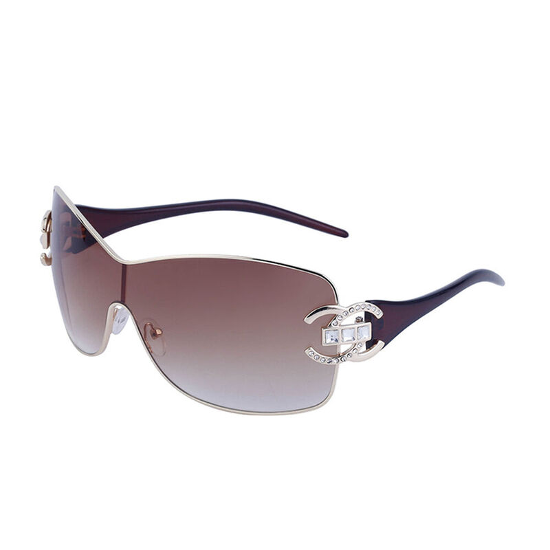 Nicola Oval Brown Sunglasses