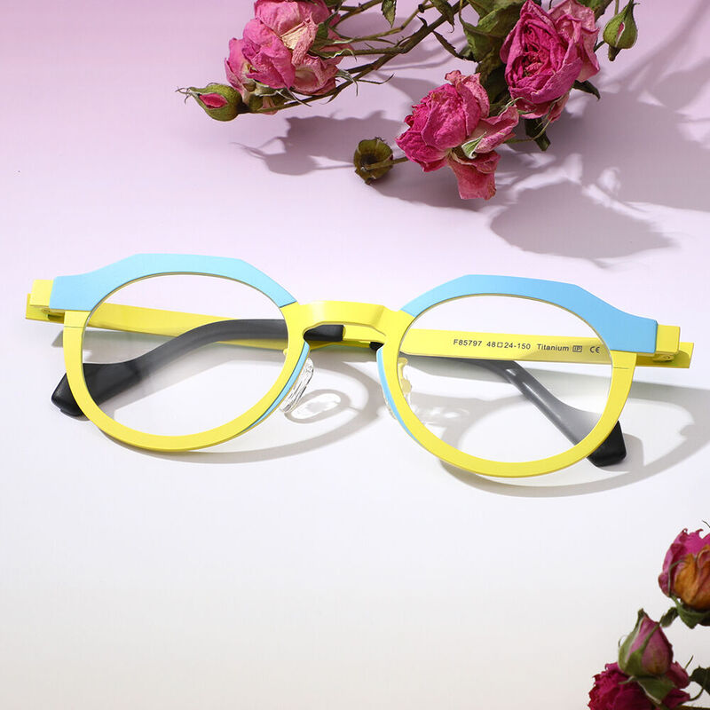 Charles Runde Gelbe Brille