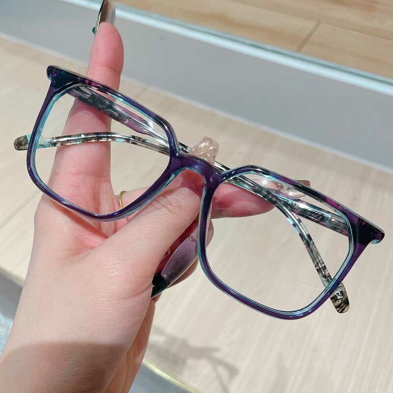 Evan Square Purple Glasses