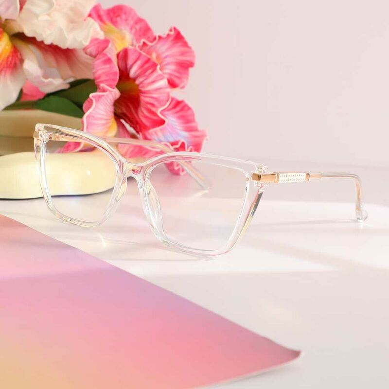 Flora Cat Eye Clear Glasses