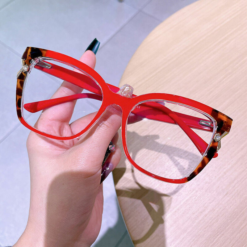 Steeln Cat Eye Red Glasses