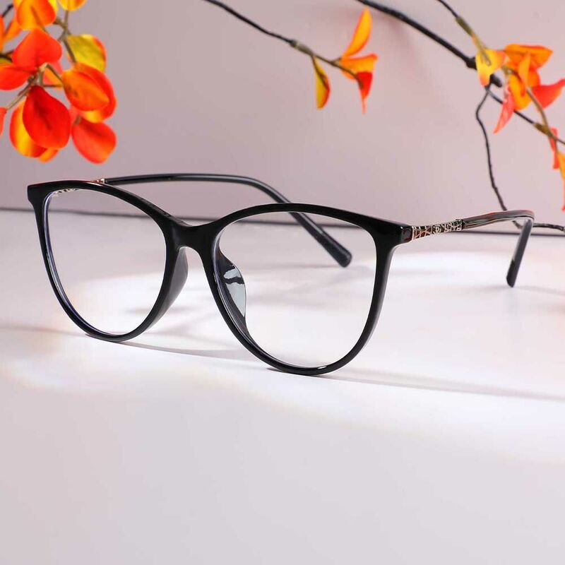 Eleanore Cat Eye Black Glasses