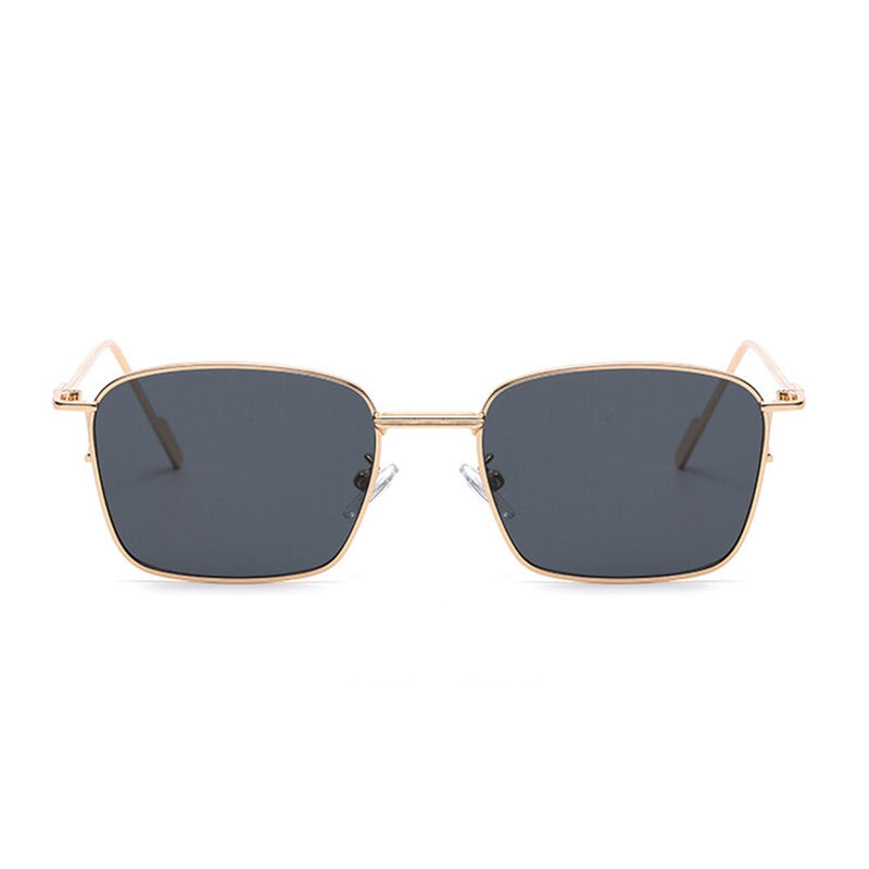 Helen Square Gold Black Sunglasses