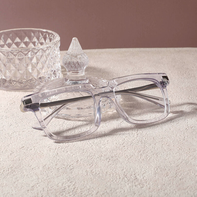 Charlotte Rectangle Transparent Glasses